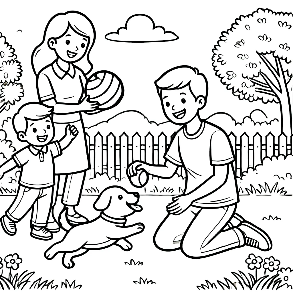 coloriage Famille pour enfant de à imprimer