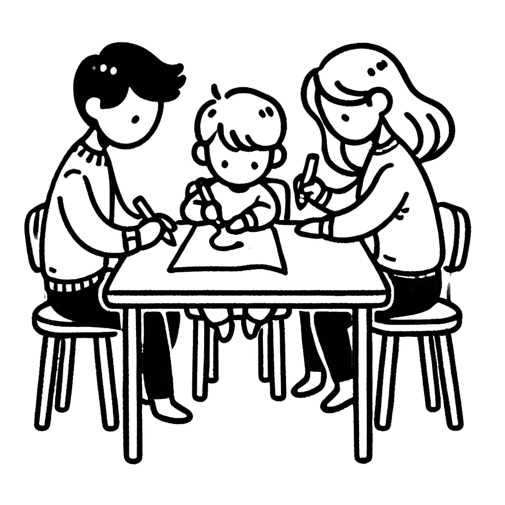 coloriage Famille gratuit à imprimer 1