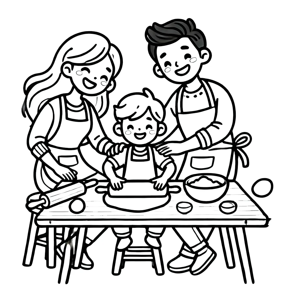 coloriage Famille à imprimer gratuit