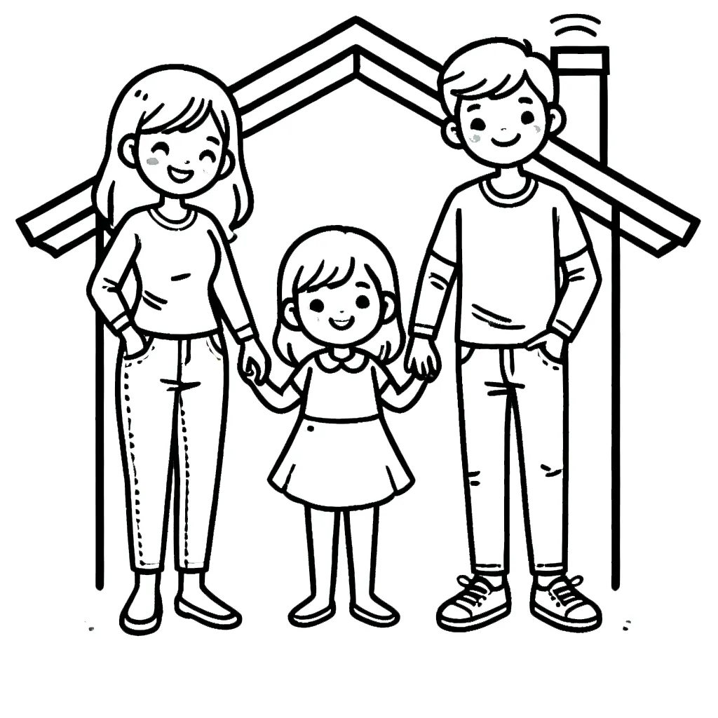 coloriage Famille à imprimer gratuit 1