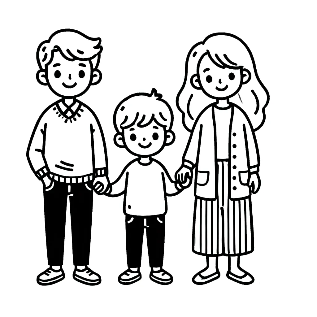 coloriage Famille a colorier en ligne 1