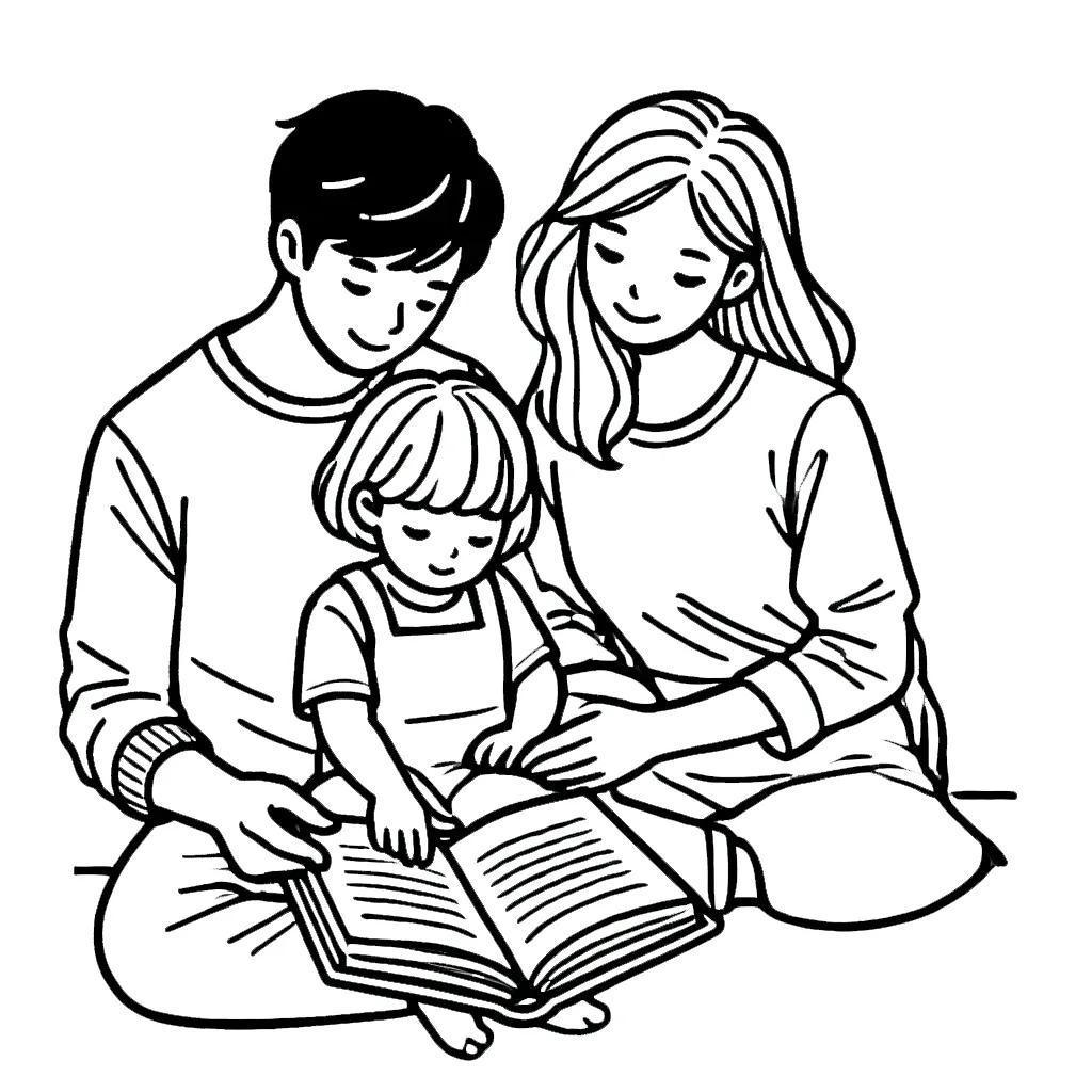 coloriage Famille à imprimer pdf