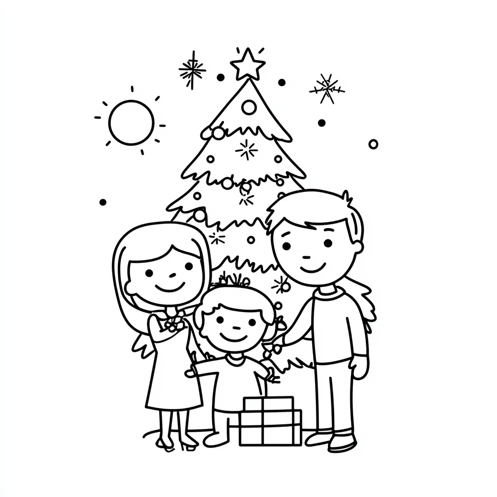 coloriage Famille a colorier en ligne 2