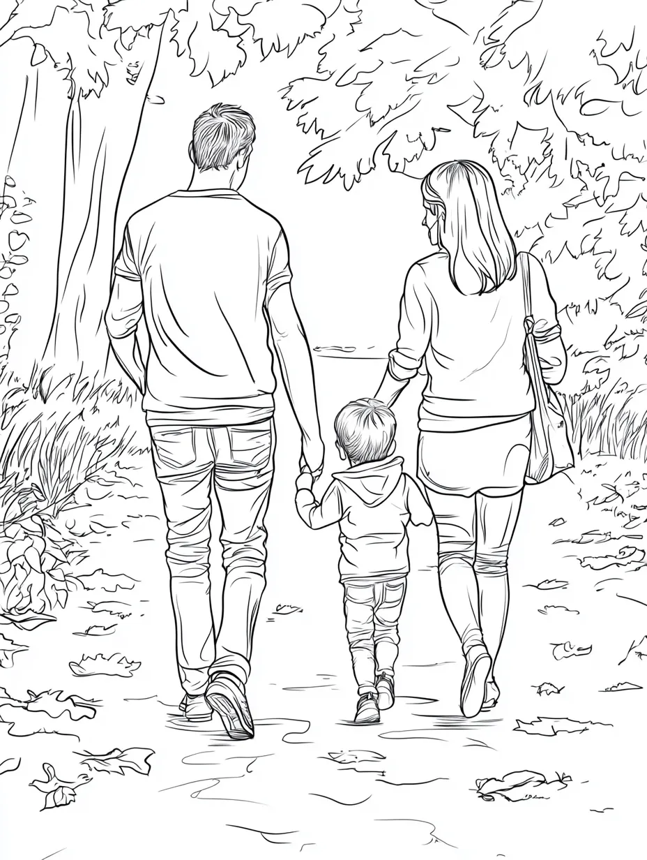 coloriage Famille a imprimer