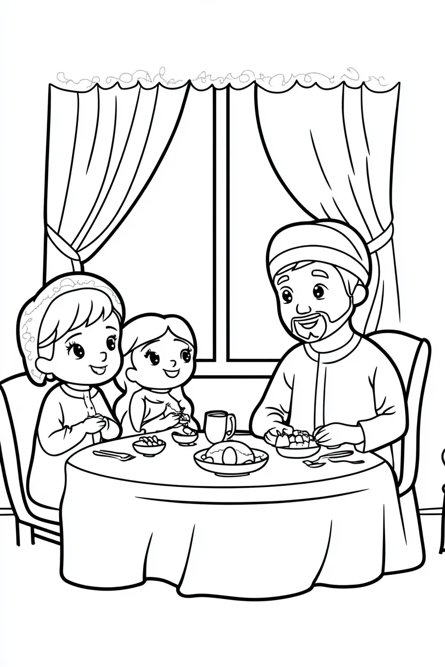 coloriage Famille a imprimer pour enfant de 4 ans 2