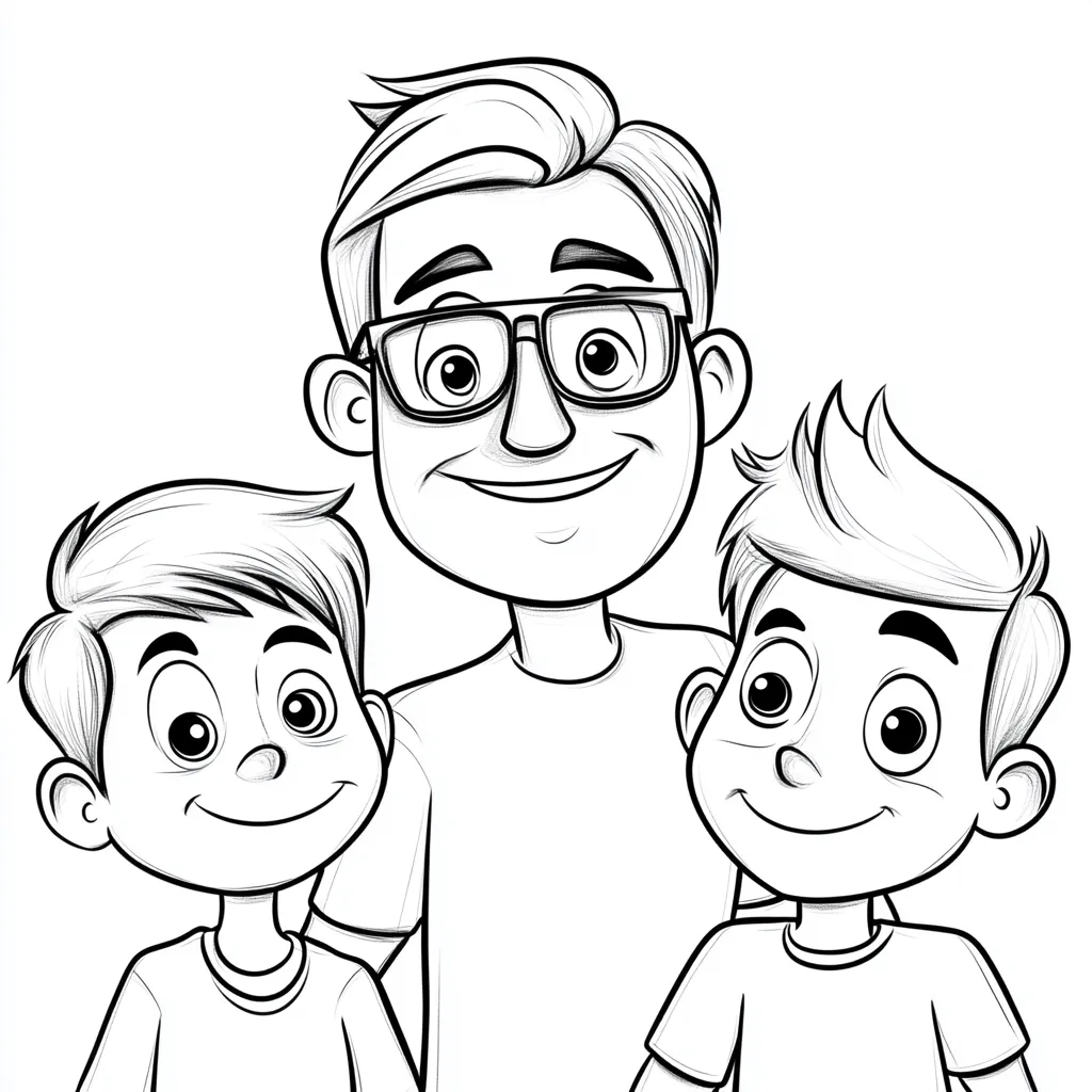 coloriage Famille gratuit à imprimer