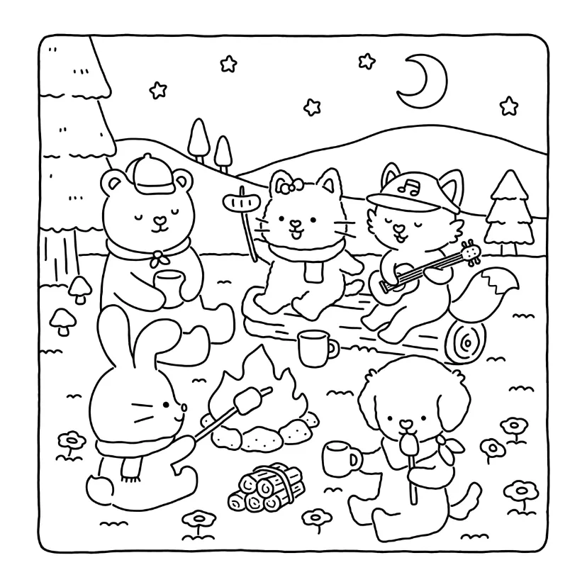 coloriage Fuzzy Hygge pour enfant de 10 ans