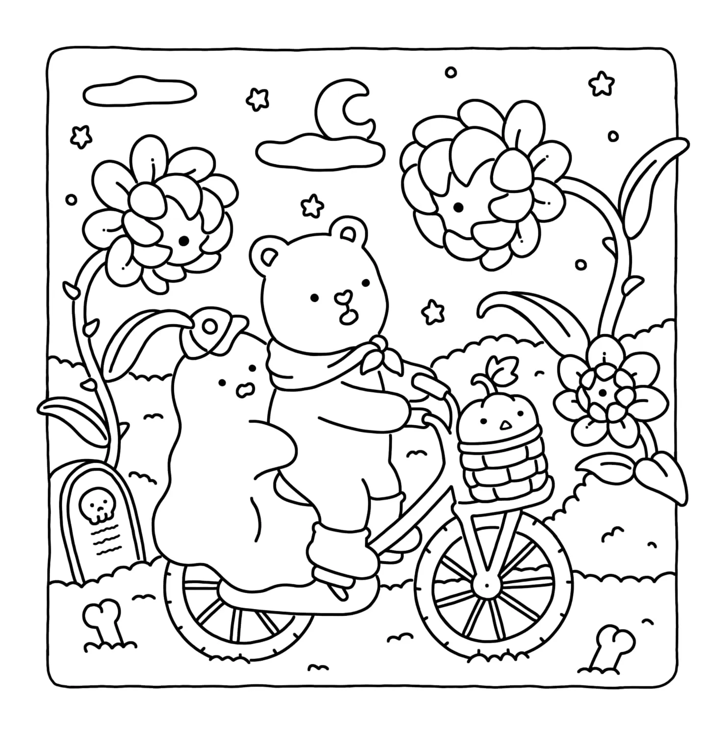 coloriage Fuzzy Hygge pour enfant de 7 ans