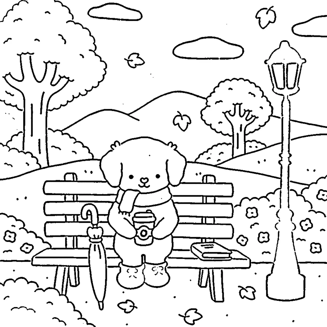 coloriage Fuzzy Hygge pour enfant de 6 ans