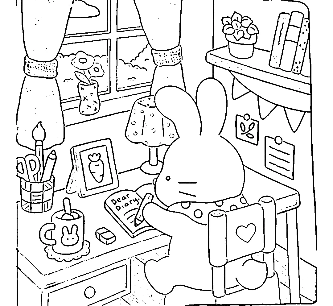 coloriage Fuzzy Hygge pour enfant de 5 ans 2