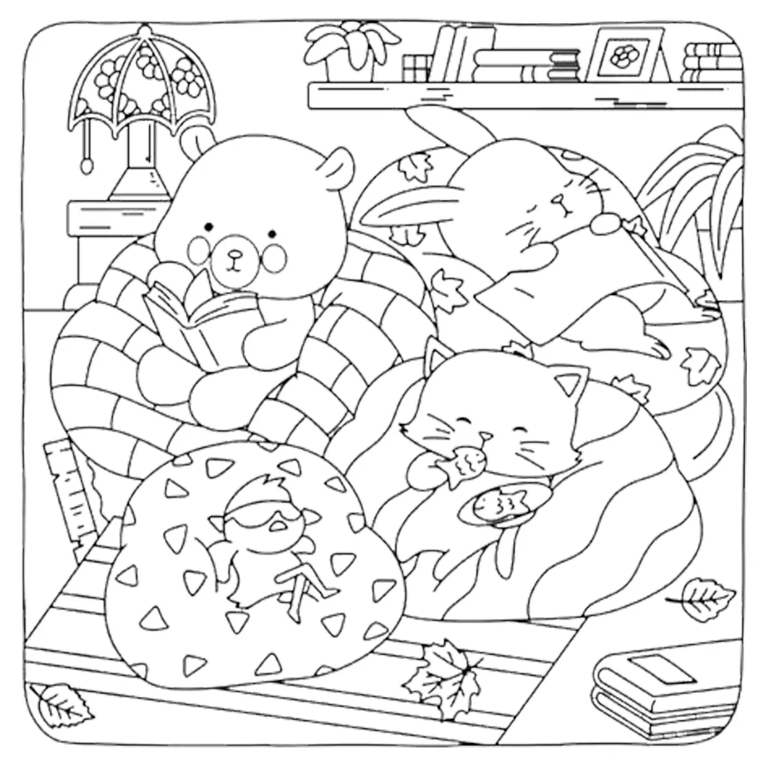 coloriage Fuzzy Hygge pour primaire 1