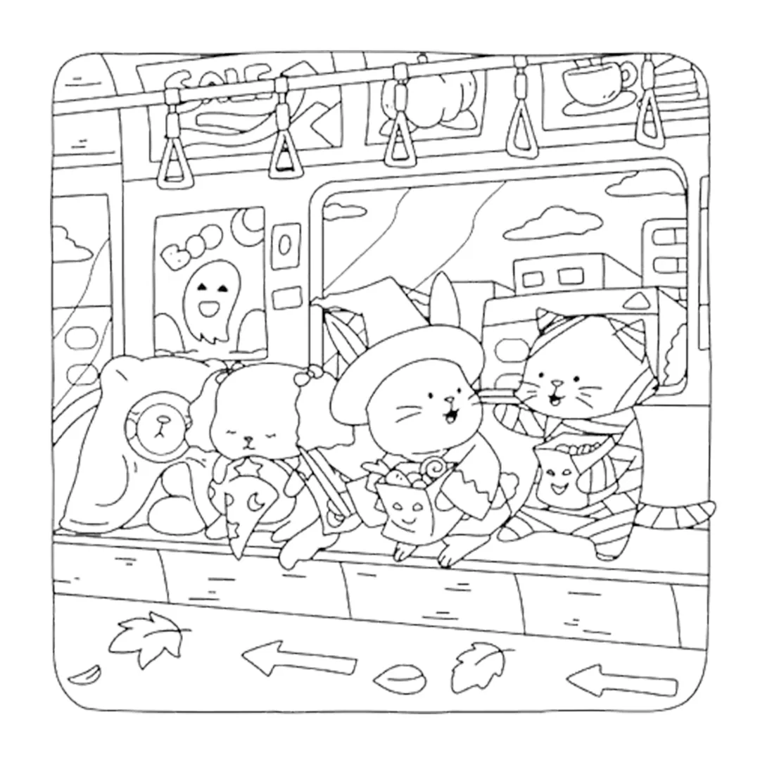 coloriage Fuzzy Hygge à imprimer kawaii 1