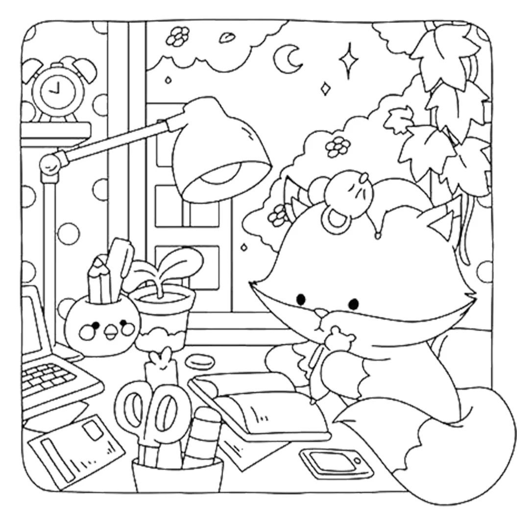 coloriage Fuzzy Hygge à imprimer pour enfant de 12 ans