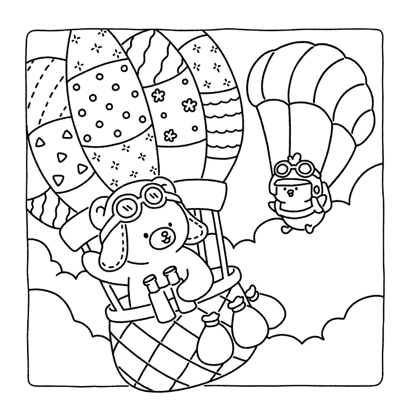 coloriage Fuzzy Hygge pour enfant de 3 ans