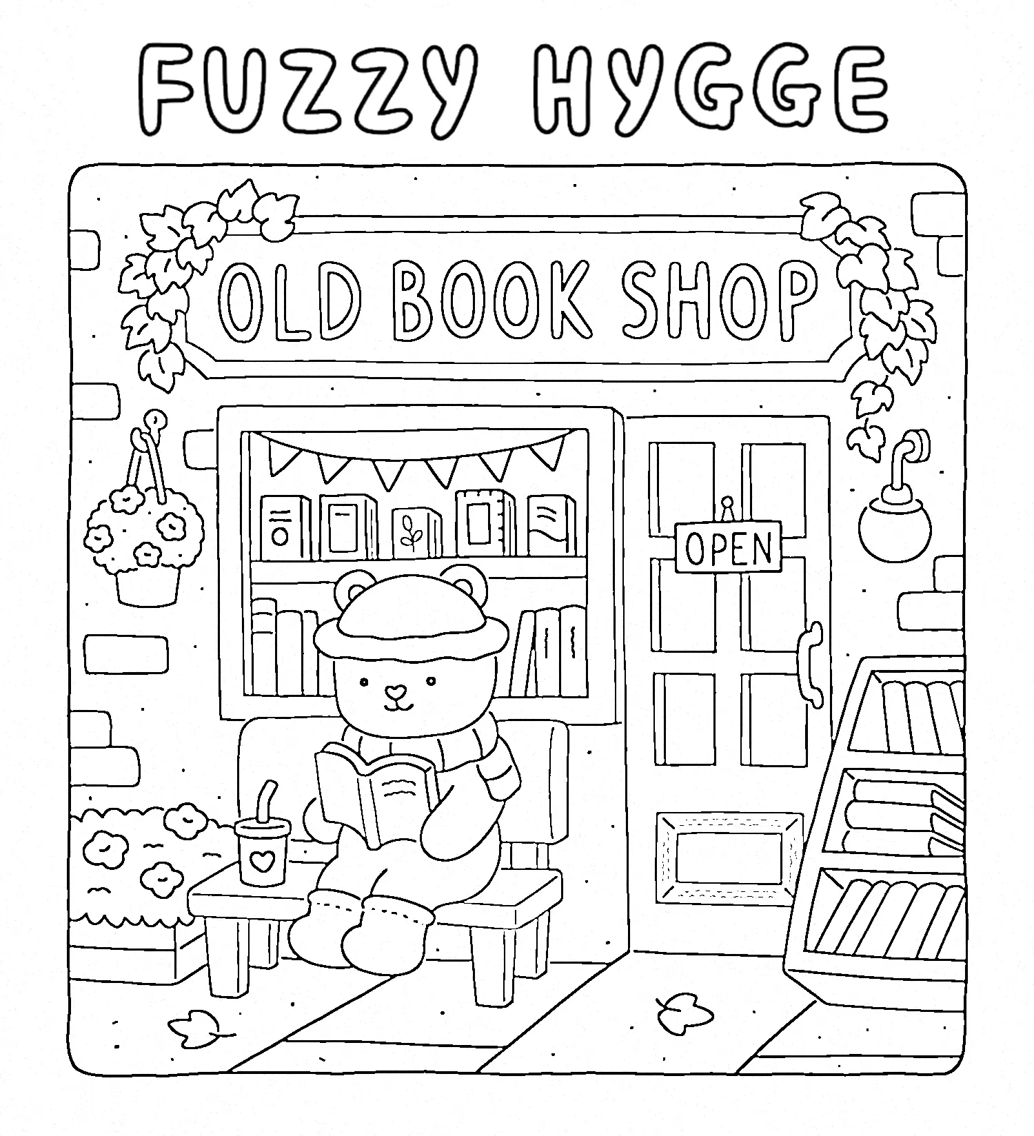 Fuzzy Hygge Coloring Pages