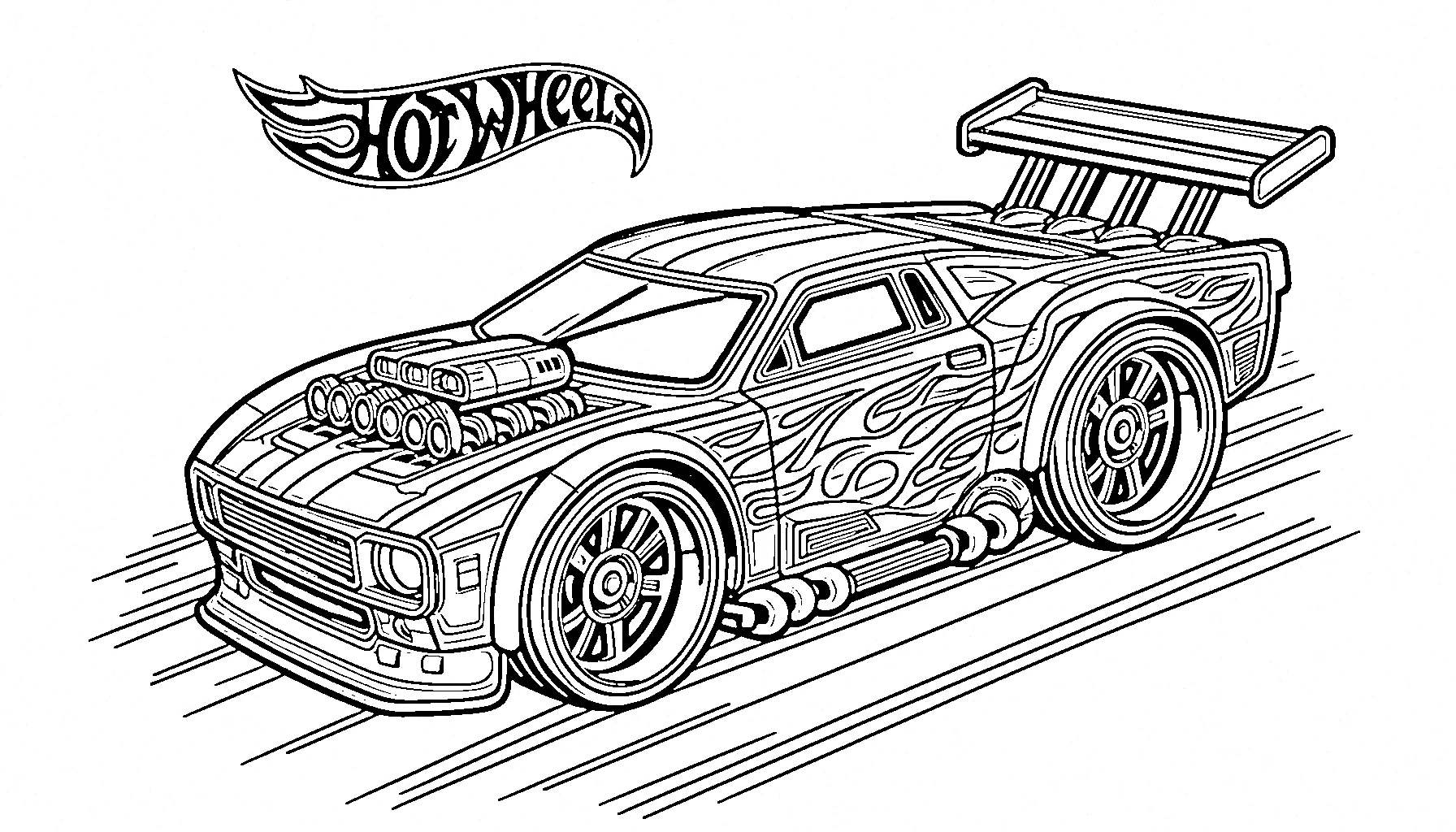 coloriage Hot Wheels à imprimer pour enfant de 6 ans 1