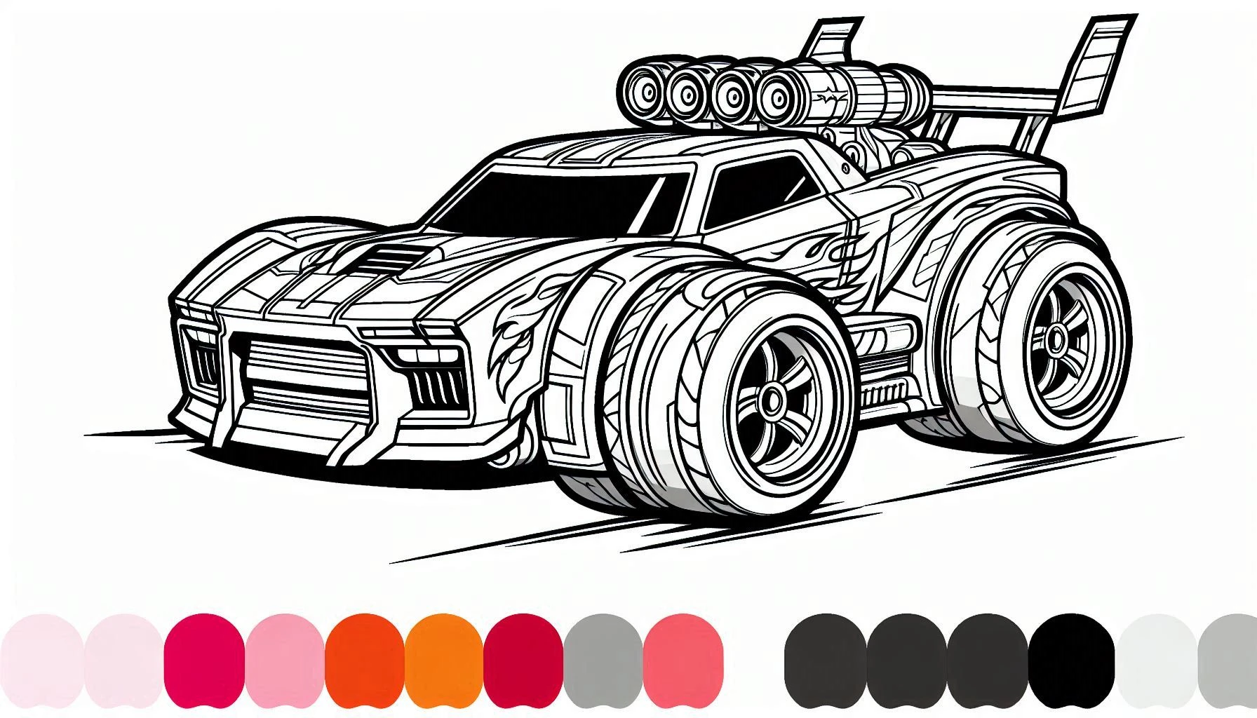 coloriage Hot Wheels et découpage à imprimer 1