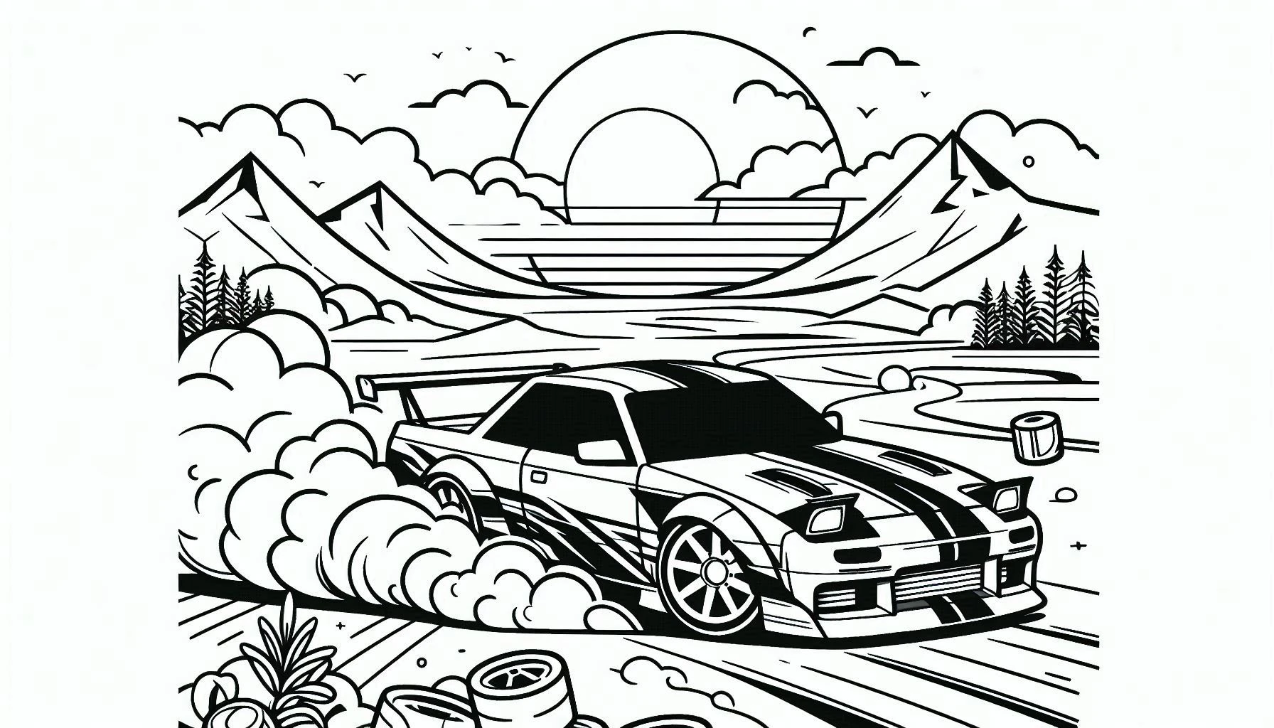 coloriage Hot Wheels à imprimer pour enfant de 2 ans