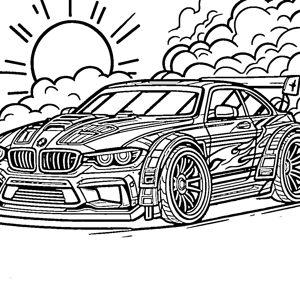 coloriage Hot Wheels gratuit à imprimer 1