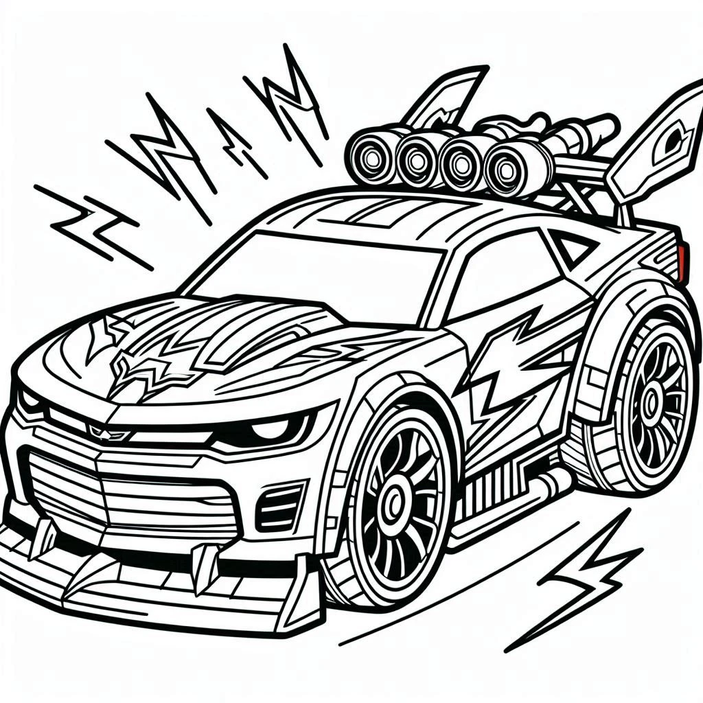 image pour coloriage Hot Wheels enfant