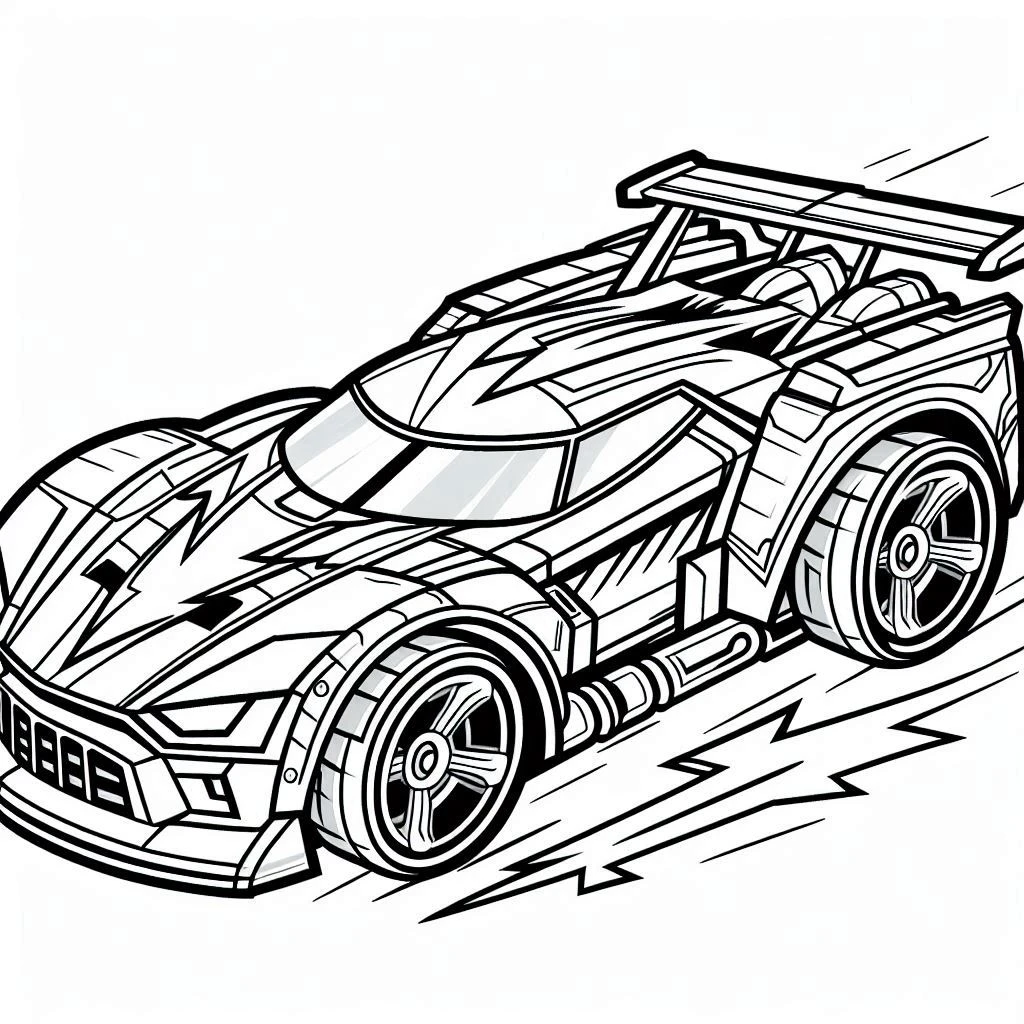 coloriage Hot Wheels a colorier en ligne gratuitement 1