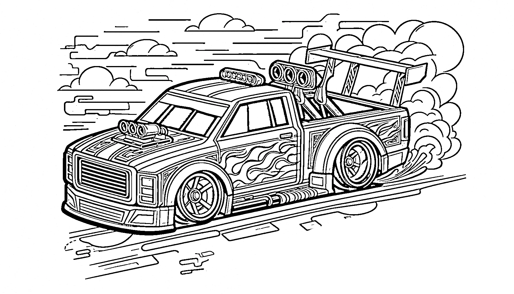 coloriage Hot Wheels et decoupage