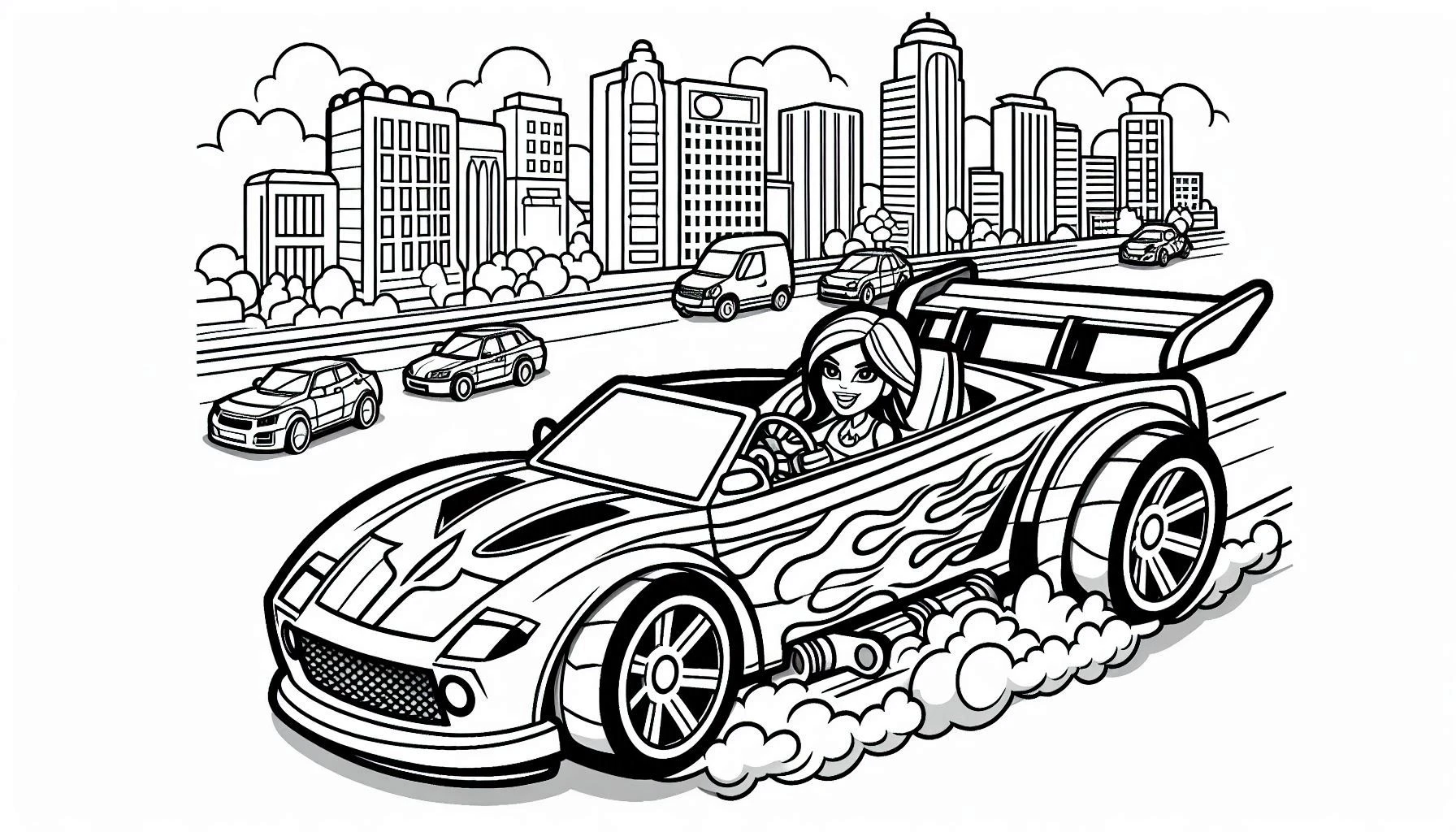 image de coloriage Hot Wheels pour enfant