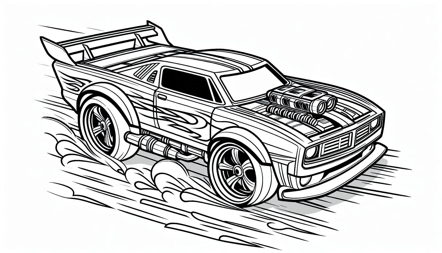 coloriage Hot Wheels a imprimer pour enfant de 4 ans