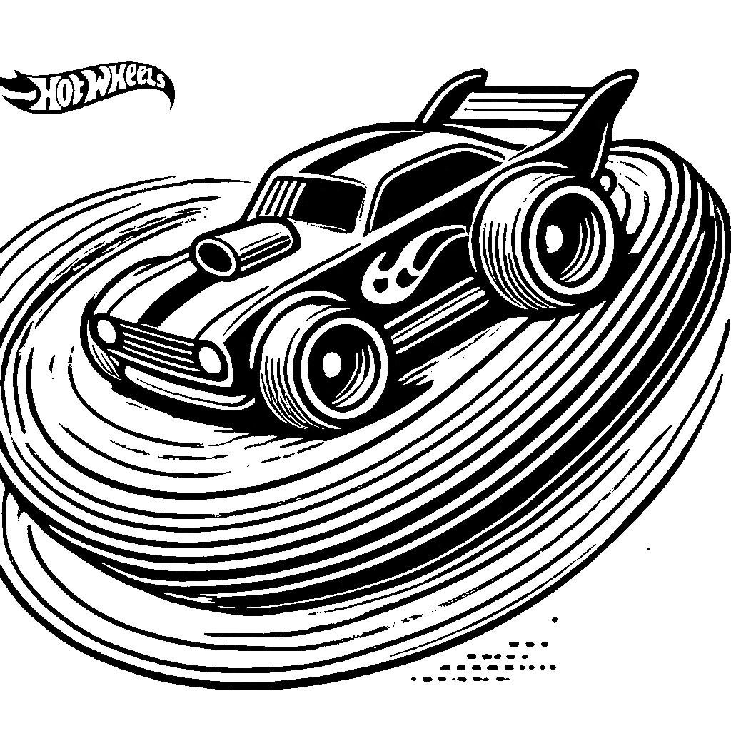 coloriage Hot Wheels à imprimer pour enfant de 7 ans