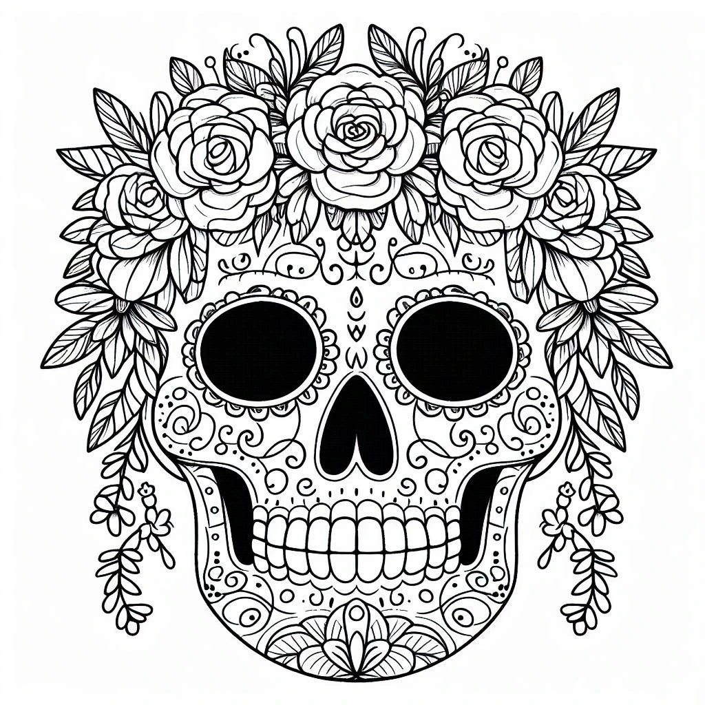 coloriage Jour des morts gratuit pour enfants