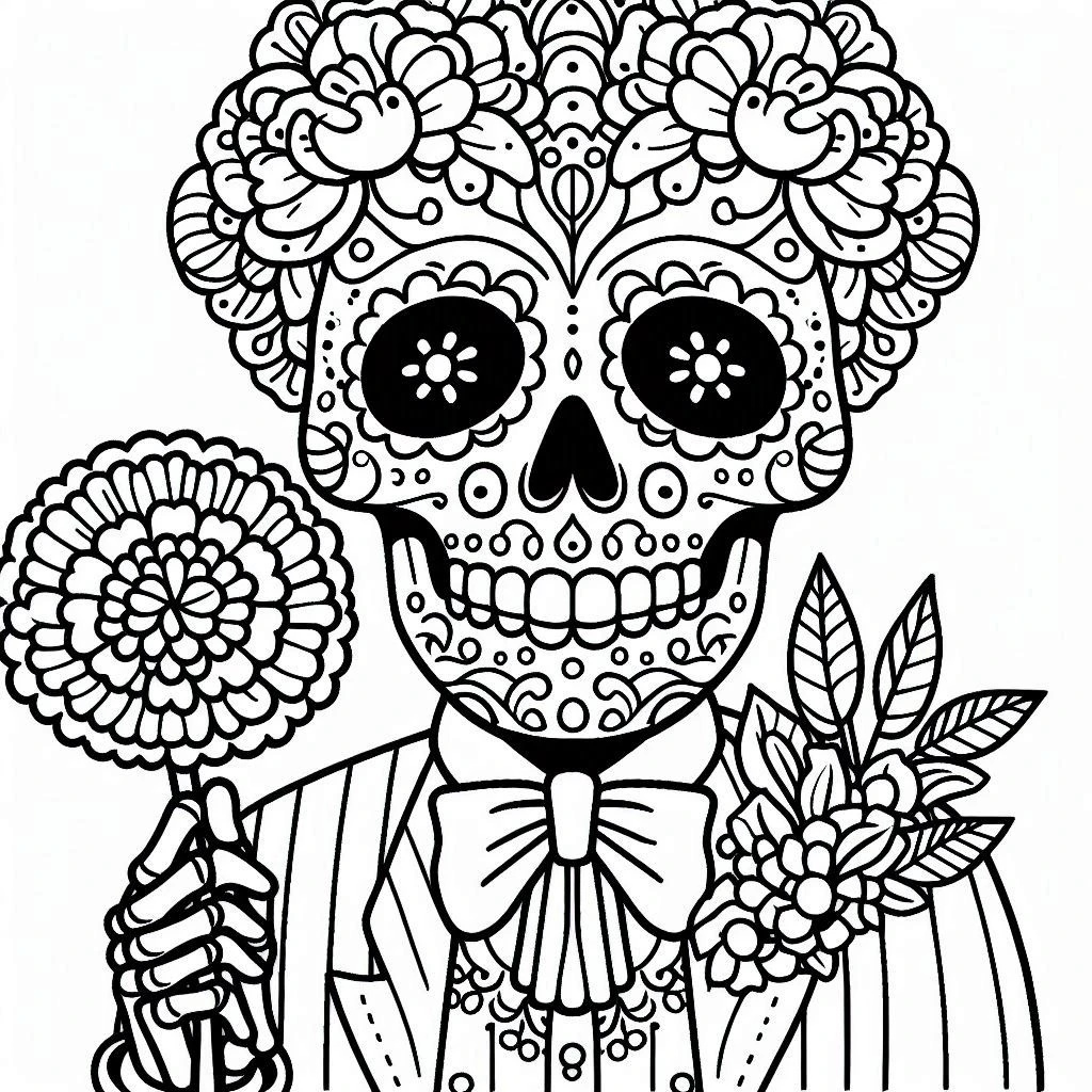 coloriage Jour des morts à imprimer a4