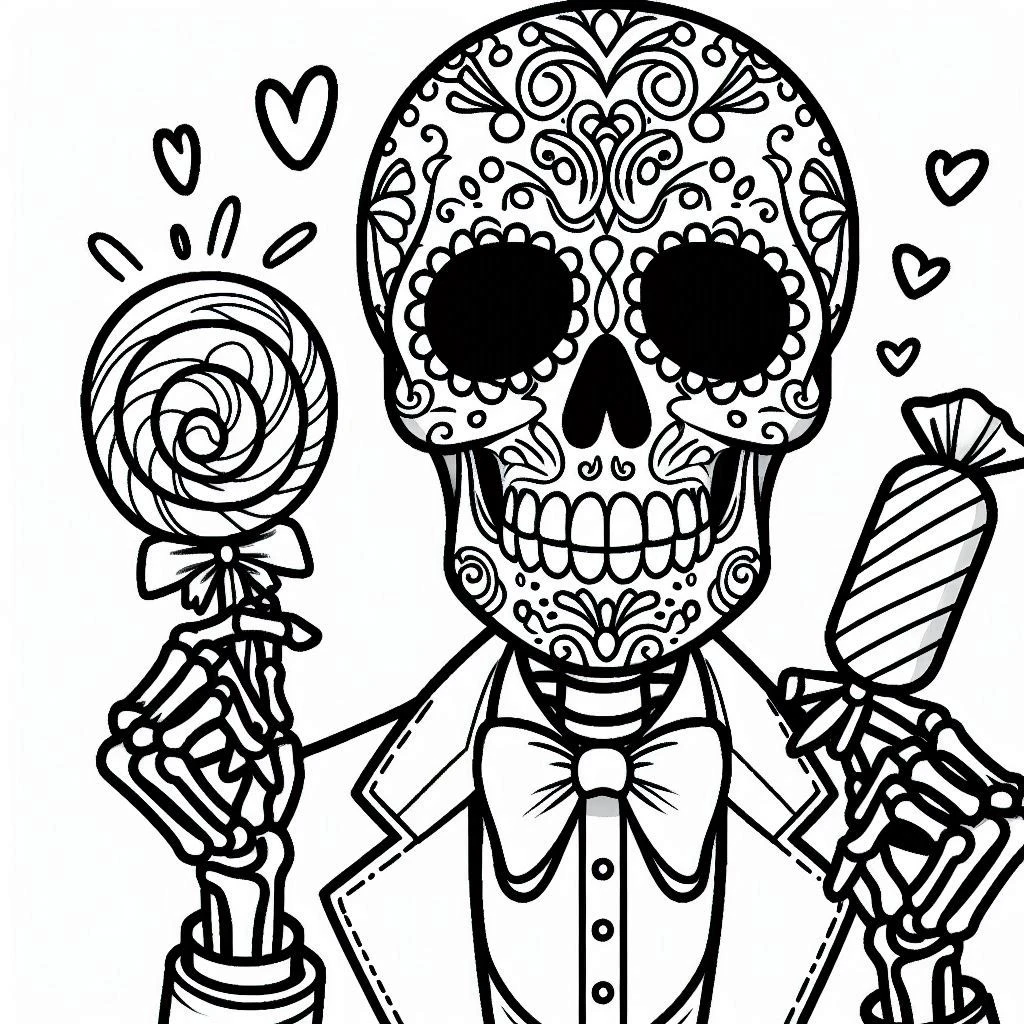 coloriage Jour des morts pour enfant de 2 ans