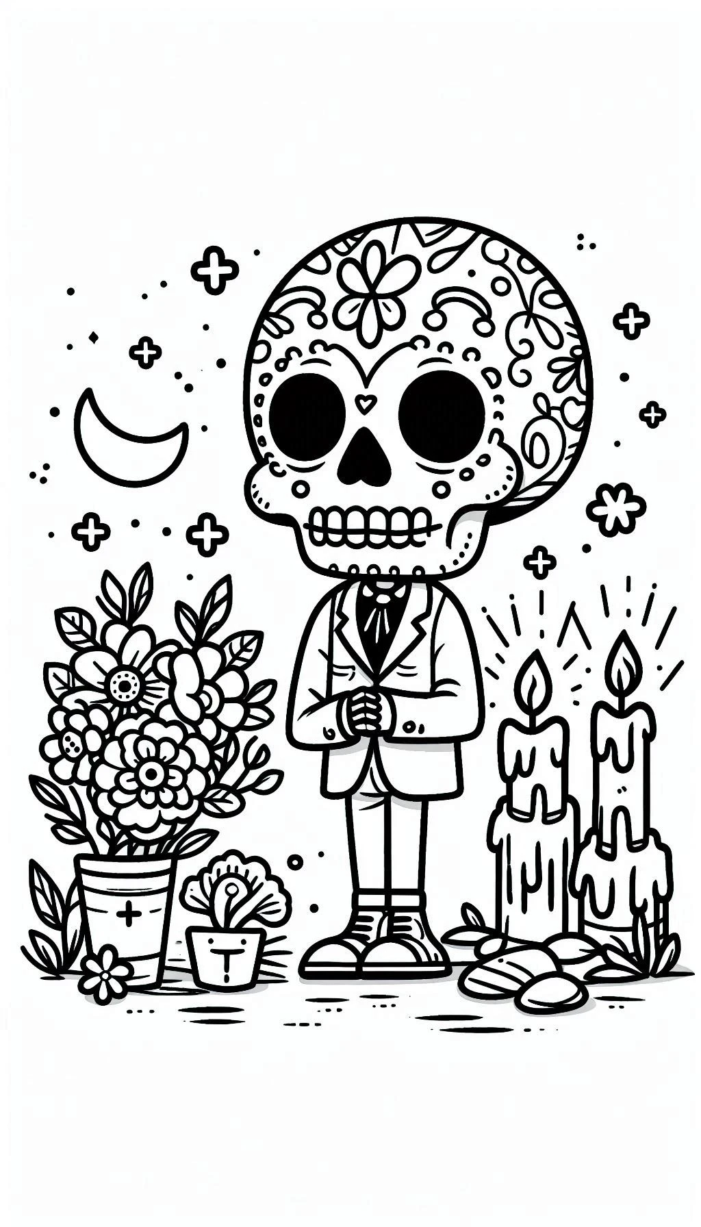 coloriage Jour des morts a imprimer gratuit