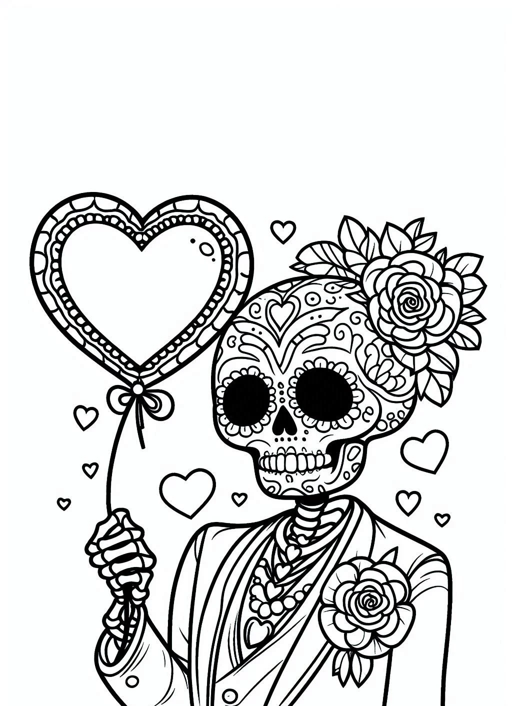 coloriage Jour des morts et decoupage a imprimer gratuit 1