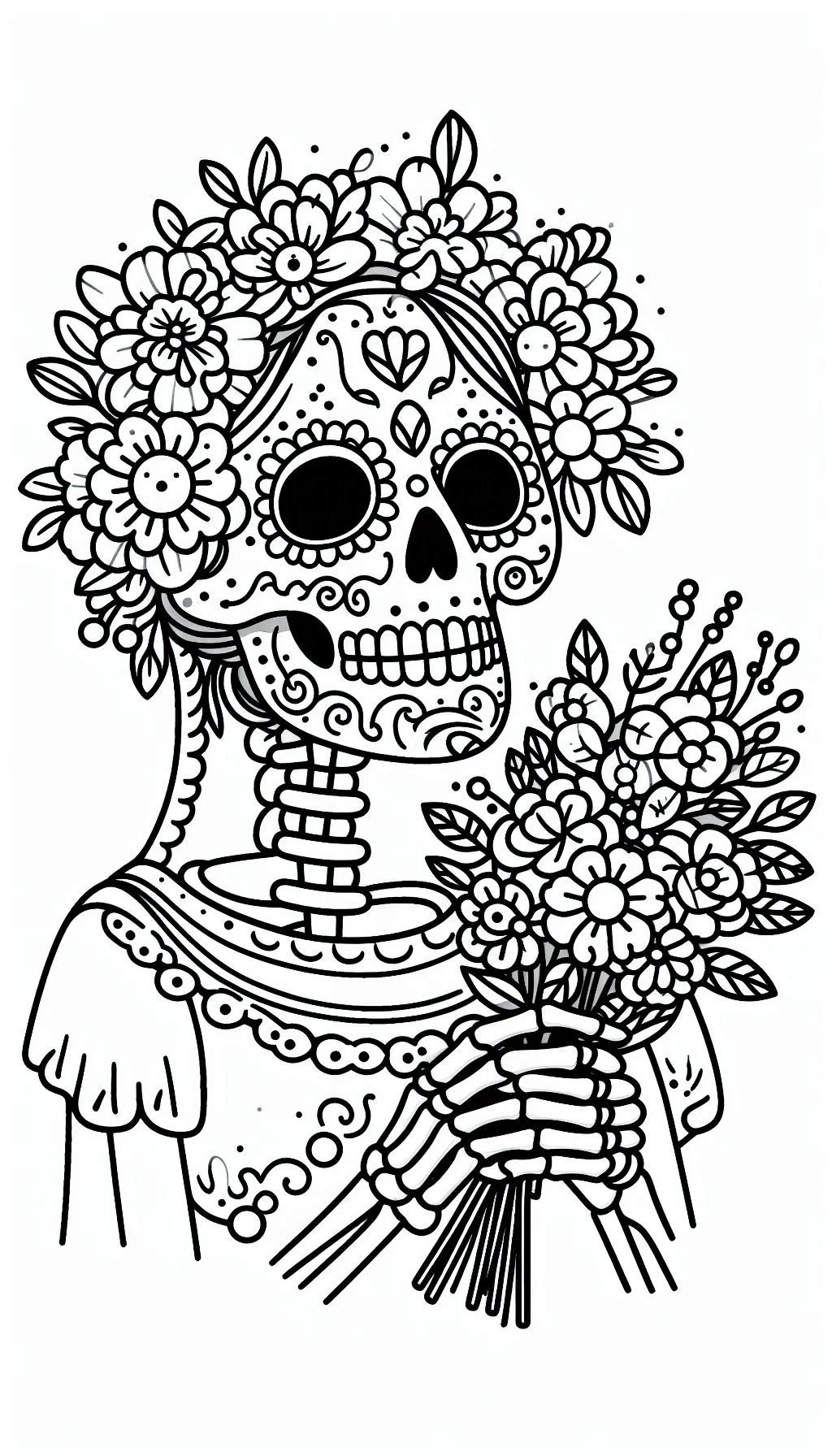 image de coloriage Jour des morts pour enfant