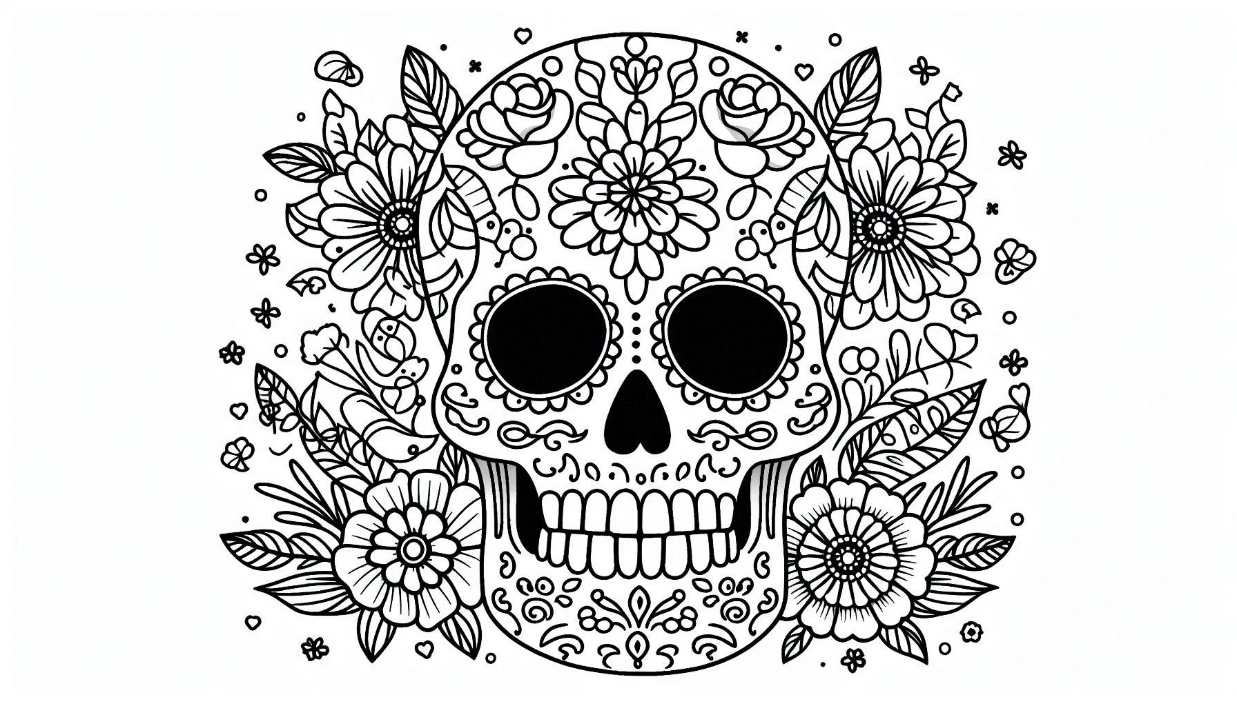 imprimer coloriage Jour des morts gratuit