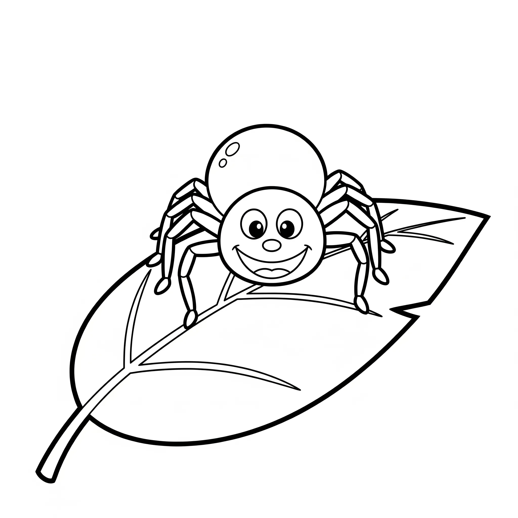 coloriage L’Araignée sur une Feuille pour enfant de 10 ans