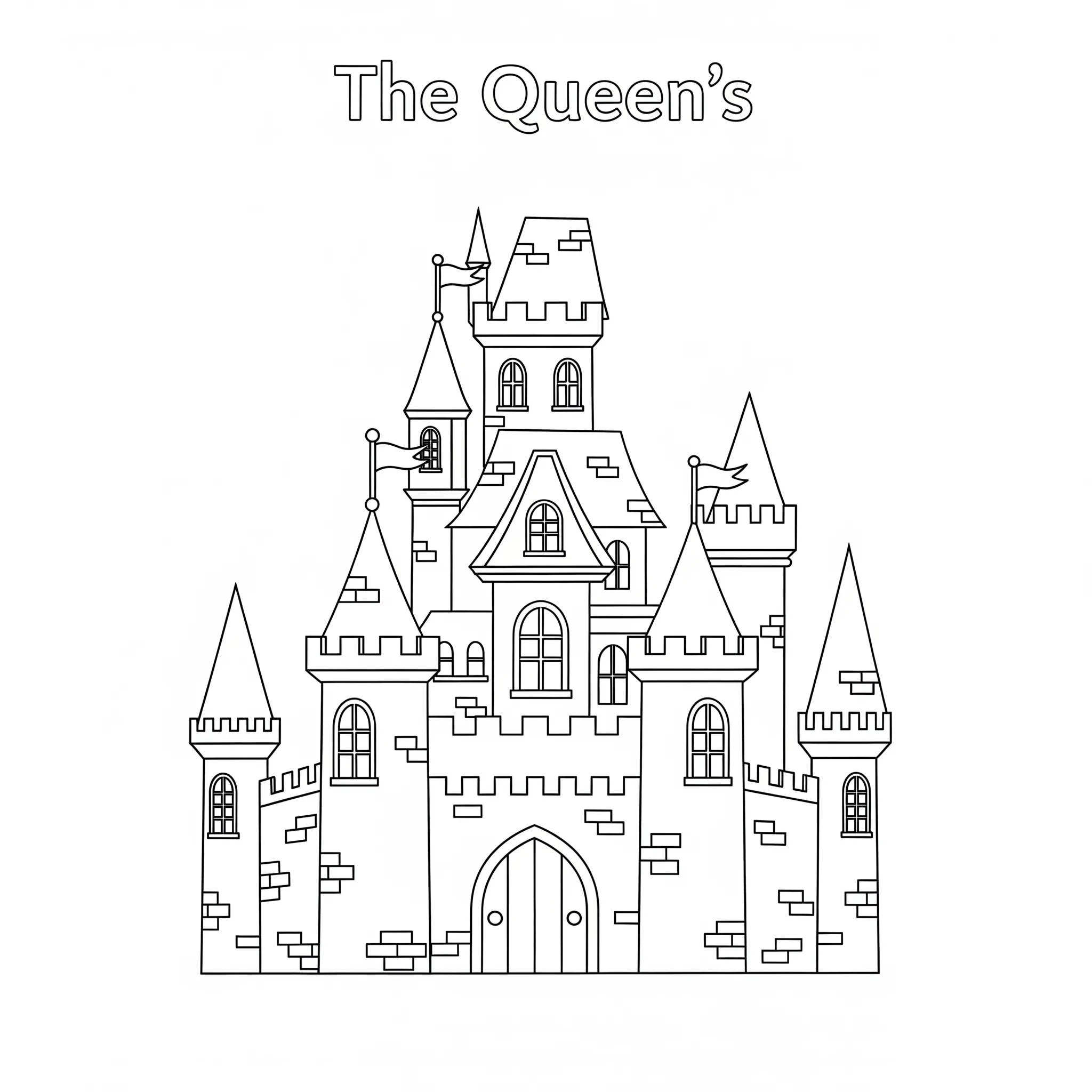 coloriage Le château de la Reine pour primaire