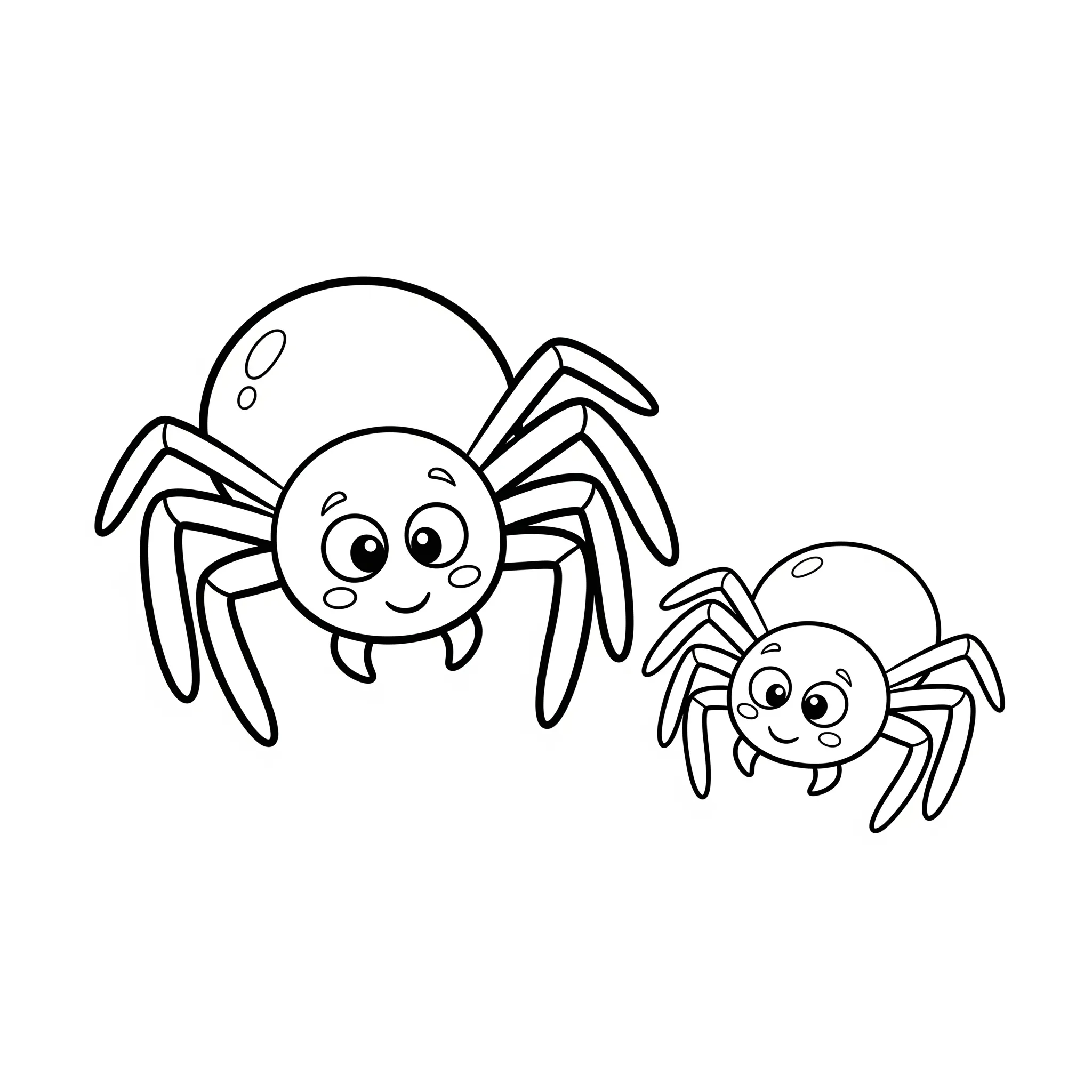 coloriage Les Petites Araignées Amies à imprimer pour enfants