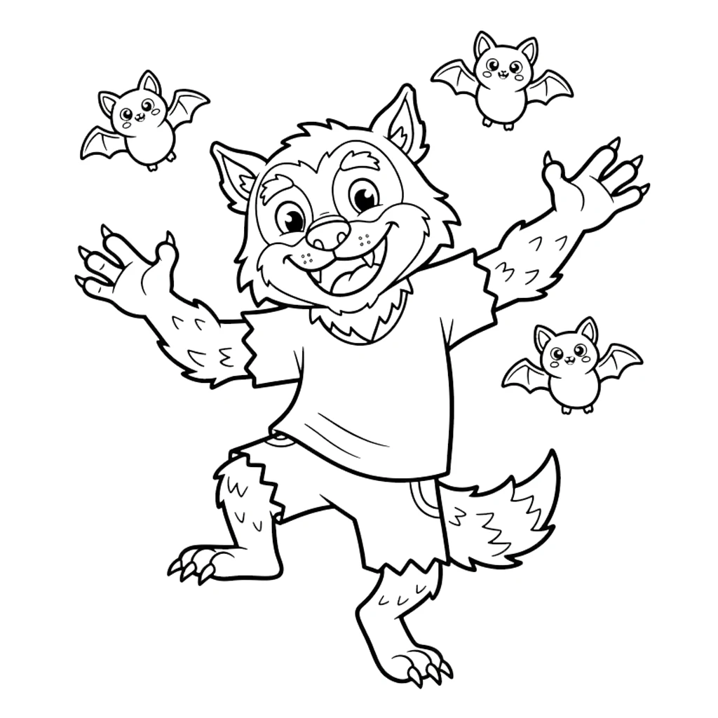 coloriage Loup Garou à imprimer