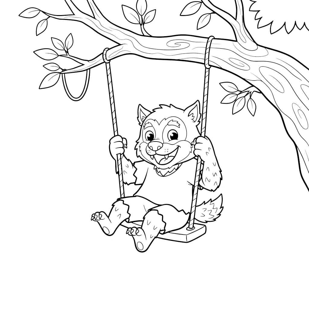 coloriage Loup Garou à imprimer pour enfant de 3 ans