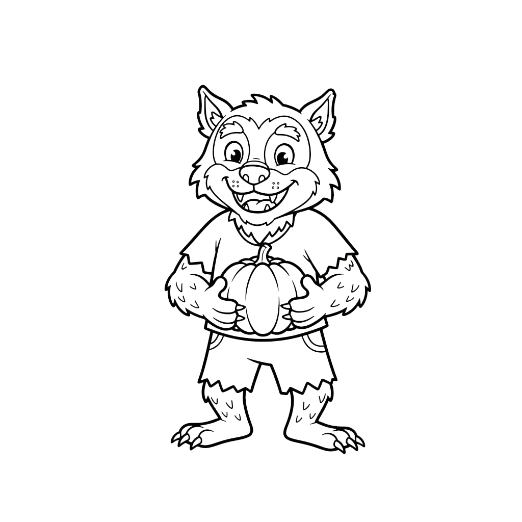 coloriage Loup Garou a imprimer gratuit