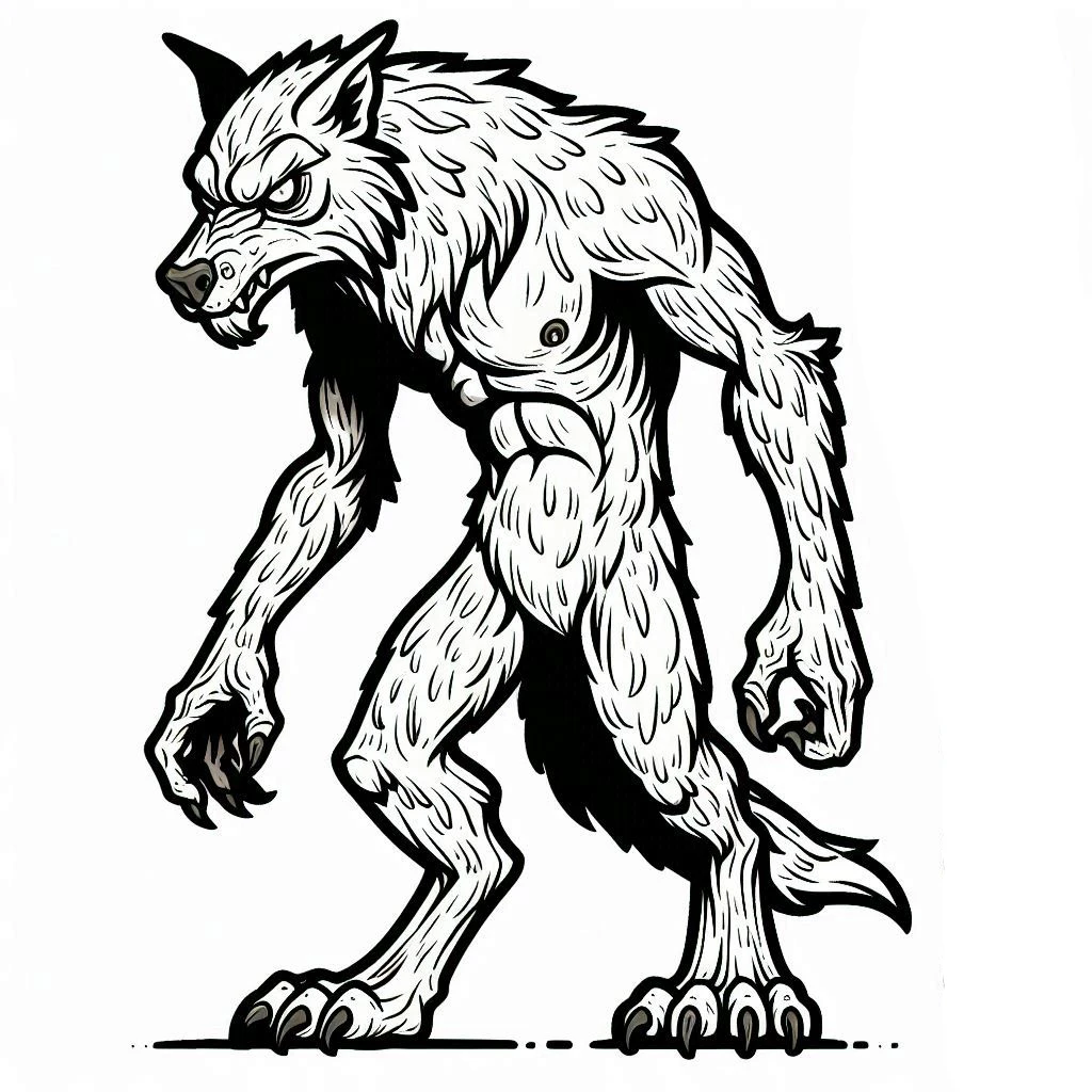 coloriage Loup garou pour enfant a imprimer gratuit