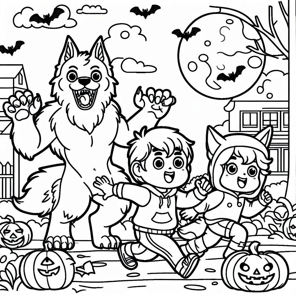 télécharger coloriage Loup garou gratuit