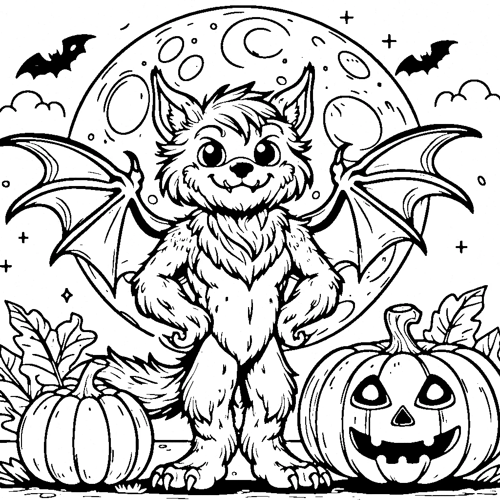 coloriage Loup garou gratuit pour enfants 1