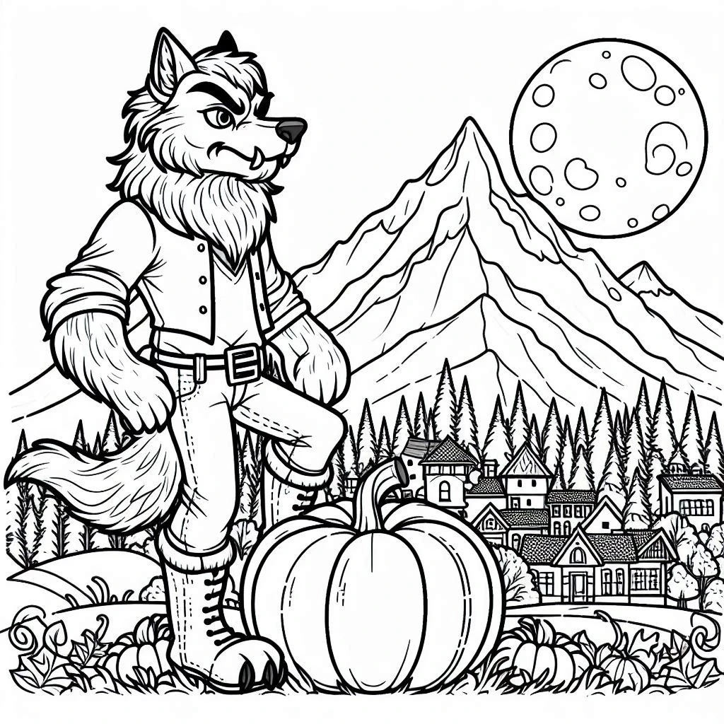 coloriage Loup garou pour enfant de à imprimer