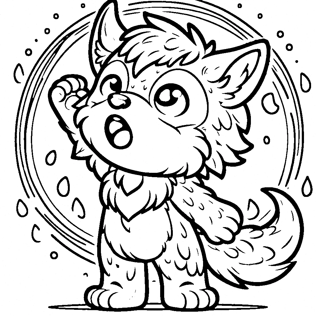 coloriage Loup garou educatif pour enfant 1