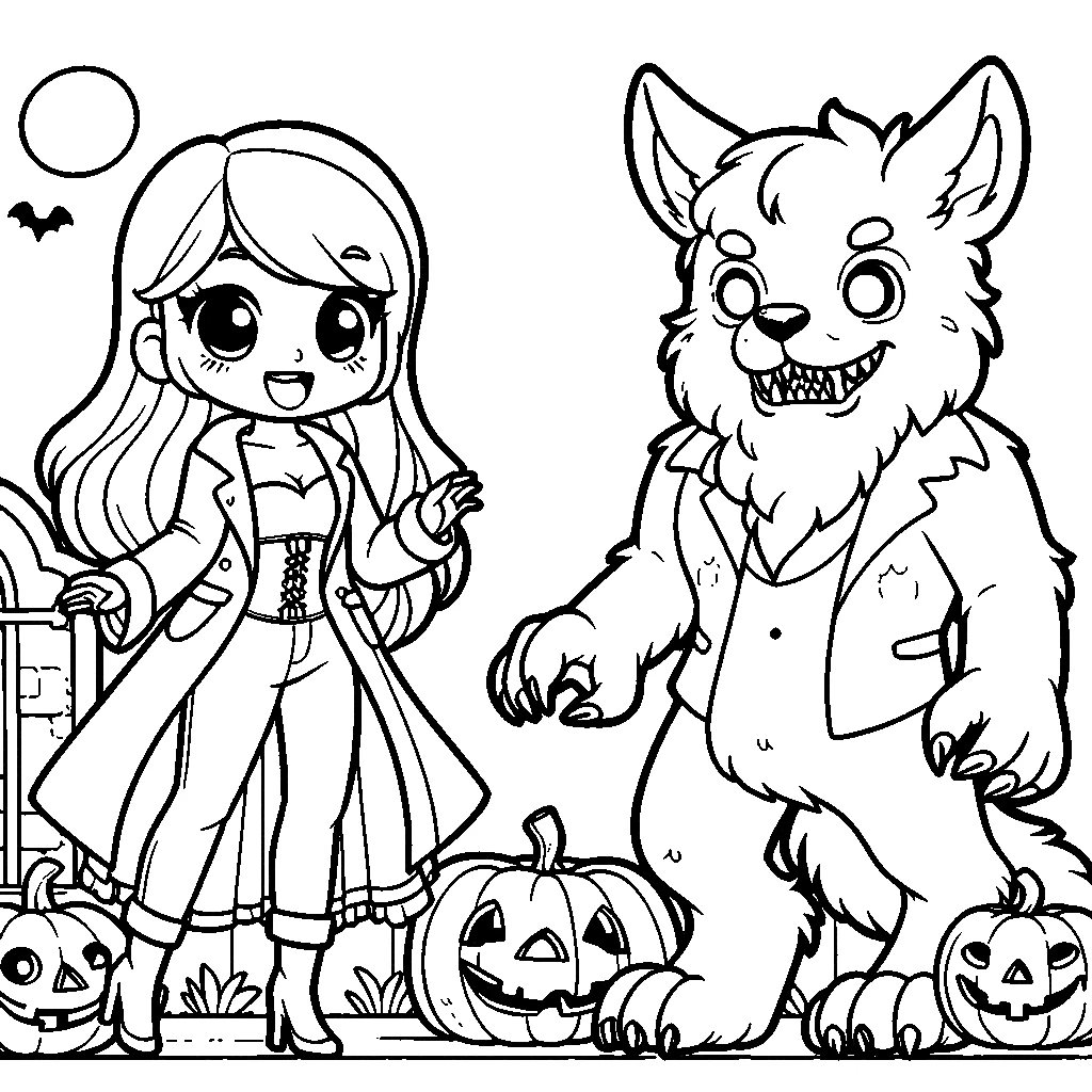 coloriage Loup garou à imprimer pdf gratuit