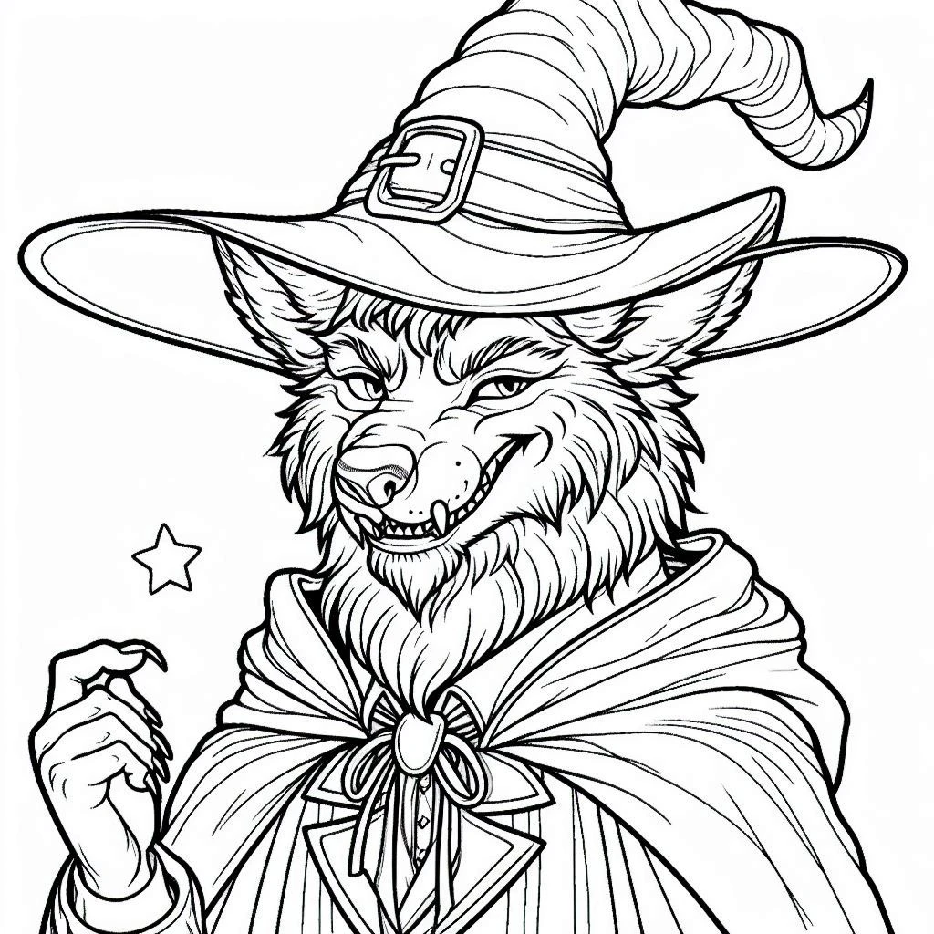 coloriage Loup garou gratuit pour enfants