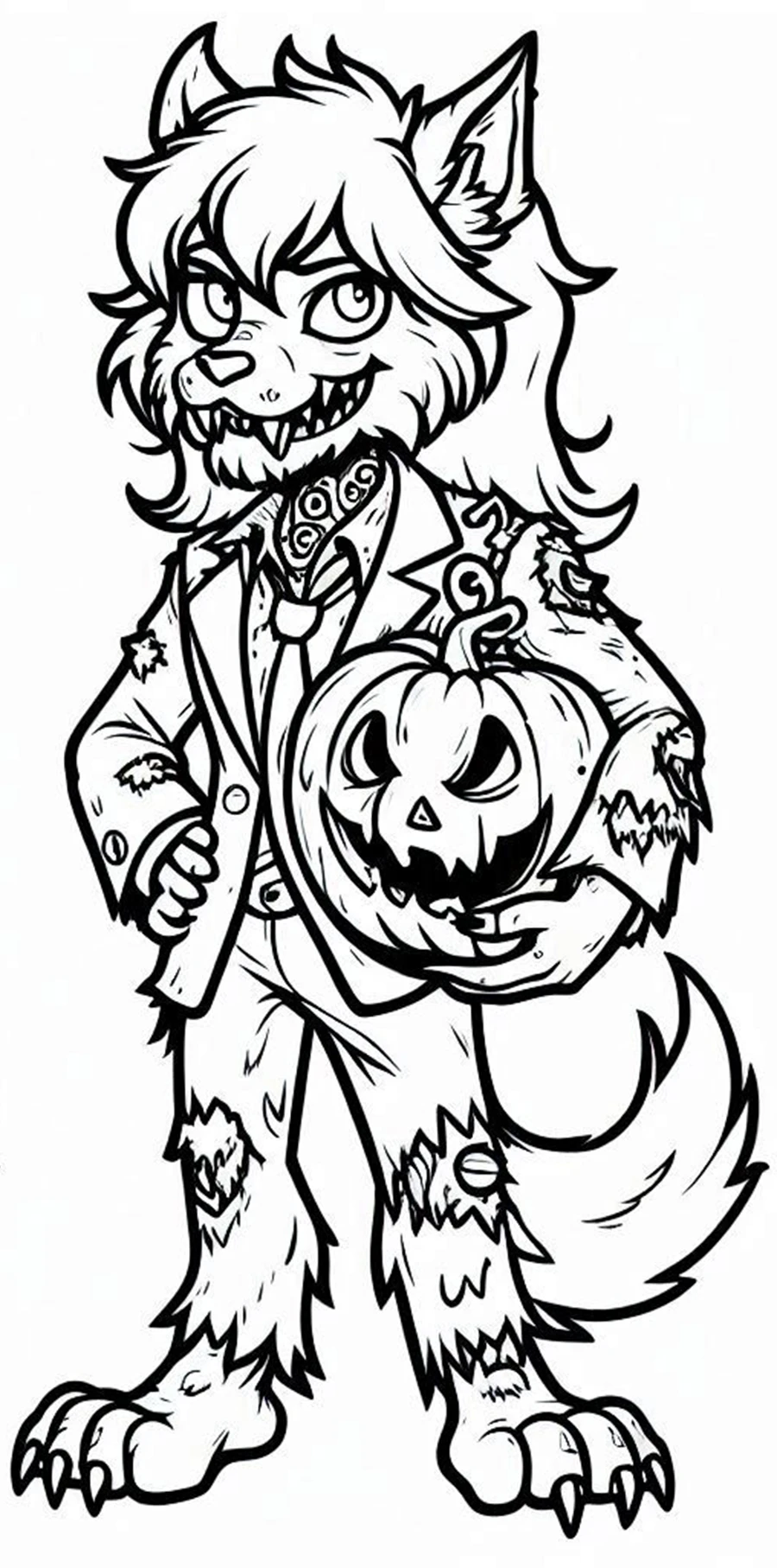 coloriage Loup garou pour enfant de 3 ans